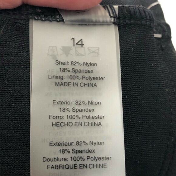 Into the Bleu by Amerex Womens Hipster Bikini Bottom Size 14 Black Floral Waist - Picture 4 of 4